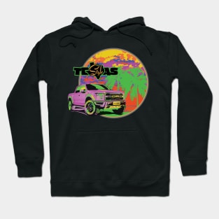 Texas-Style Ford Truck beach scene bold colors Hoodie